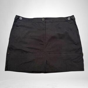 Wildfang "The Essential Denim Work Skirt" Black Utility Cargo Skirt, NEW Size 2X